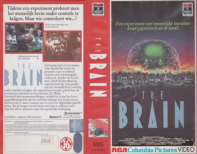 THE BRAIN  DUTCH VHS COVER VHS COVER, VHS COVERS, HIGH RES VHS COVER SCANS